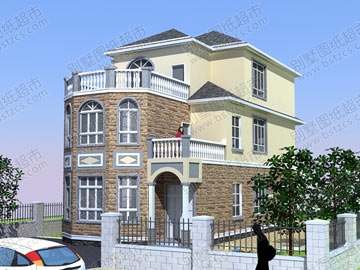 某三層別墅設計施工圖紙_別墅設計圖紙,農村房屋設計圖,農村自建房設計