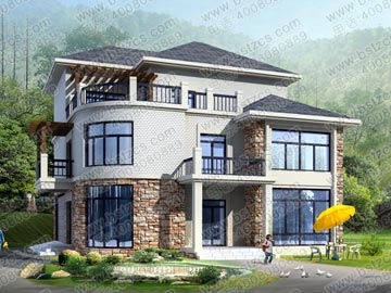 經典復式三層雙車庫別墅設計_別墅設計圖紙,新農村別墅,農村自建房設計