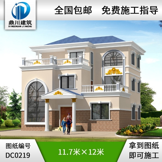 農(nóng)村三層帶旋轉(zhuǎn)樓梯別墅設計施工圖_別墅設計圖紙,農(nóng)村房屋設計圖