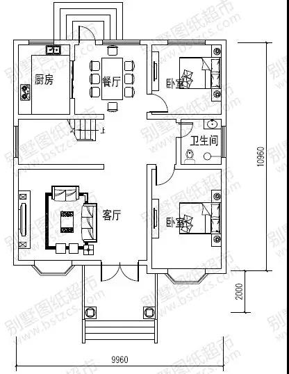 新農(nóng)村三層帶露臺(tái)自建房戶型圖