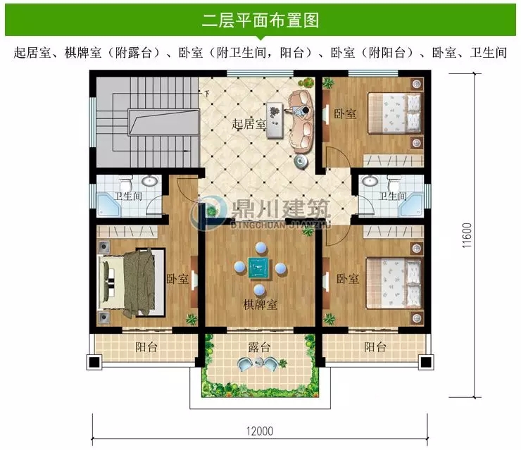 12×11.6米，25萬建二層農(nóng)村別墅，戶型好到全家人都滿意！